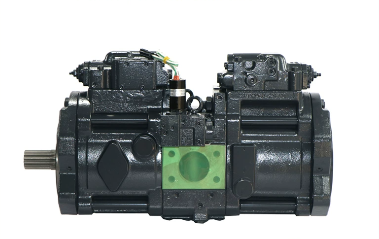 Excavator Sumitomo SH200A3 (rear-facing) hydraulic pump assembly K3V112DTP-9N24-14T(PTO) (small inlet)