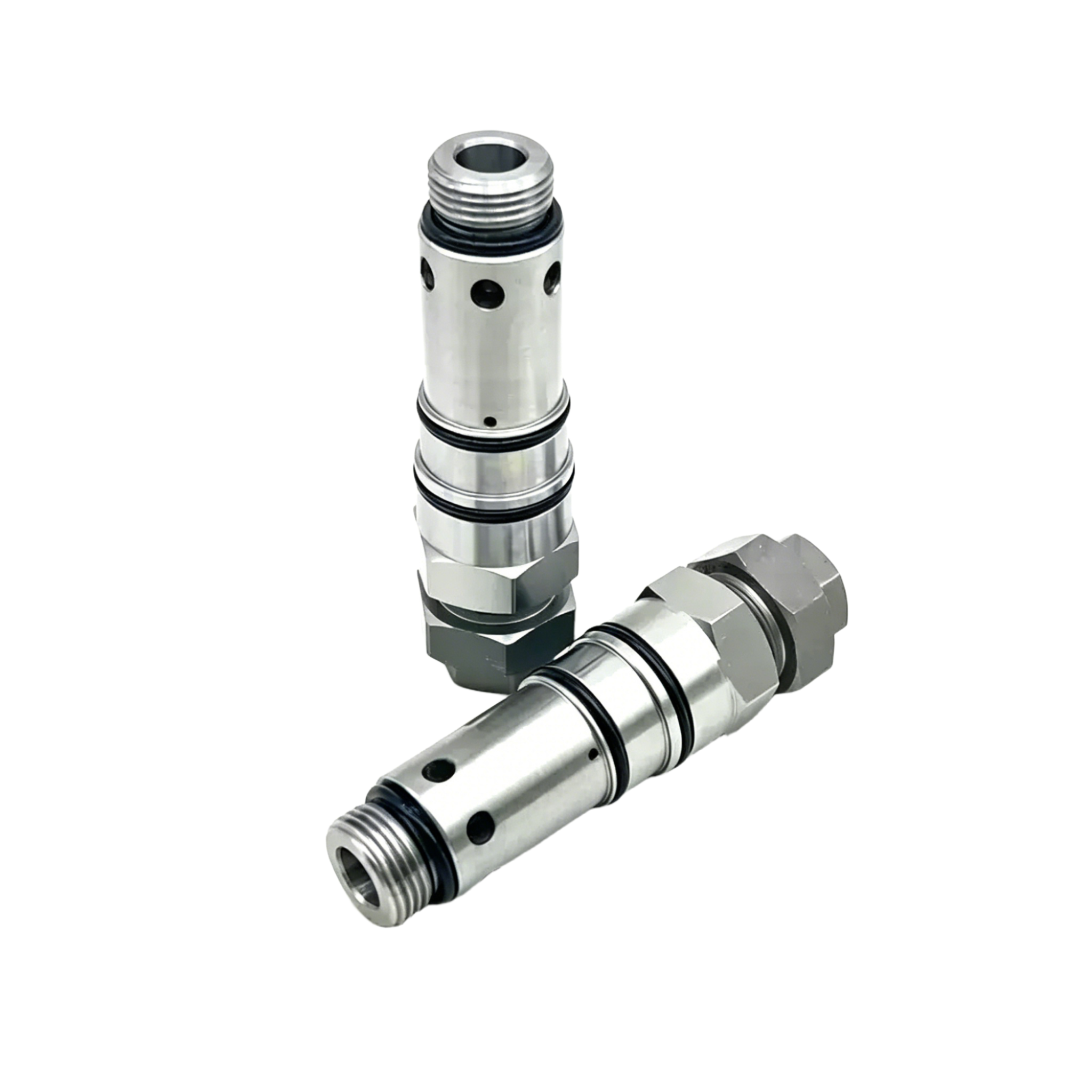 Excavator compatible with Caterpillar E320C/E330C/320V2 main relief valve and flow control valve.