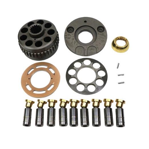 Excavator parts hydraulic pump components pump body, flat nine-hole column copper head swashplate variable displacement piston pump number JMV147