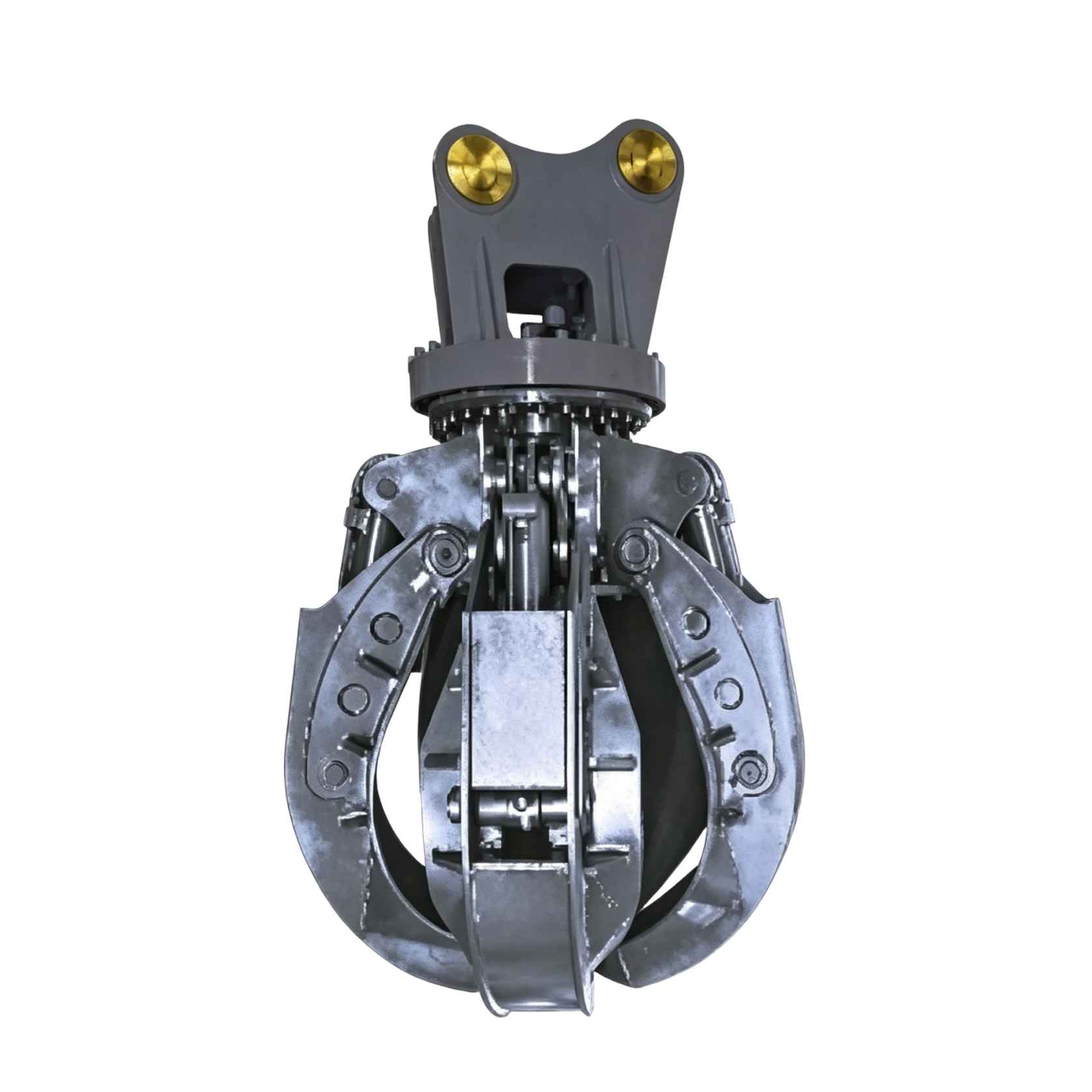 Excavator multi-petal lotus grab supplier for gravel and scrap steel, hydraulic rotary grab bucket.