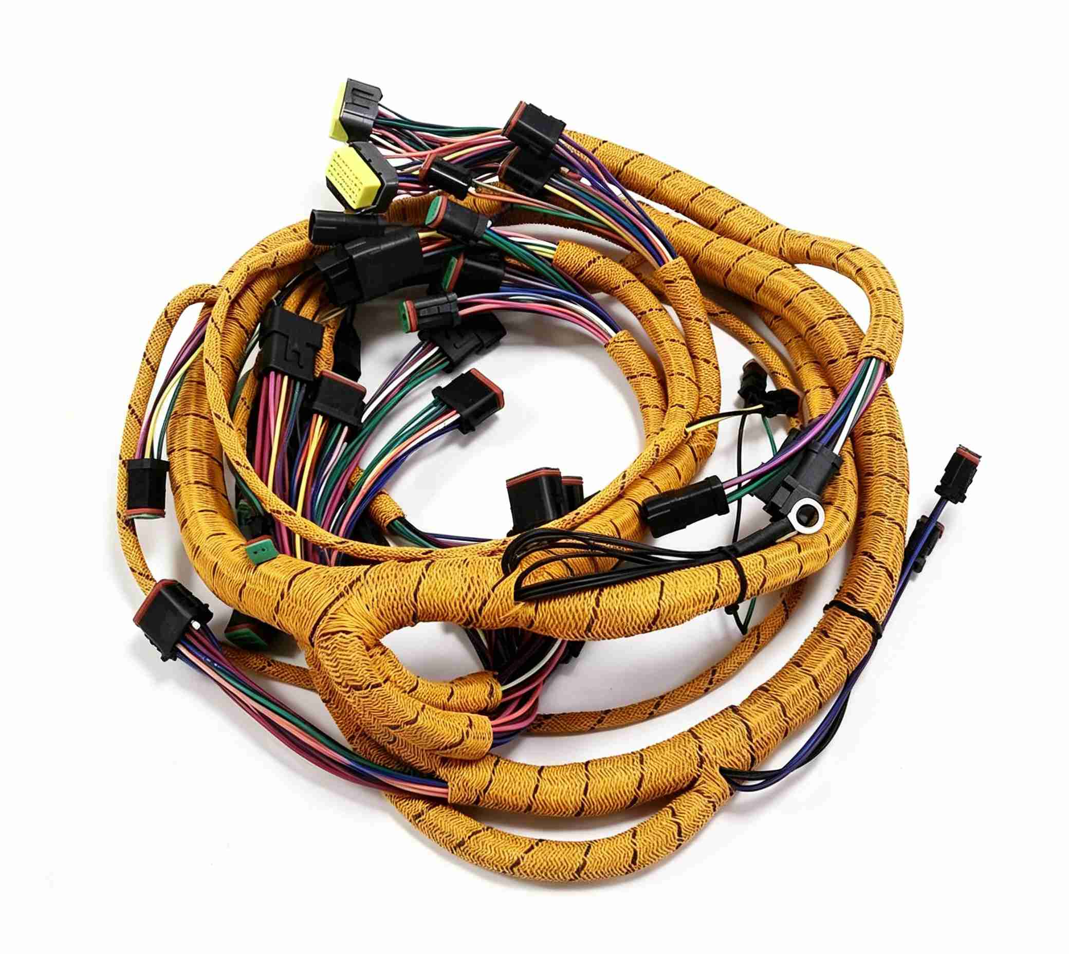 Caterpillar excavator parts CAT320B complete wiring harness including fuse assembly, control panel wiring, chassis wiring