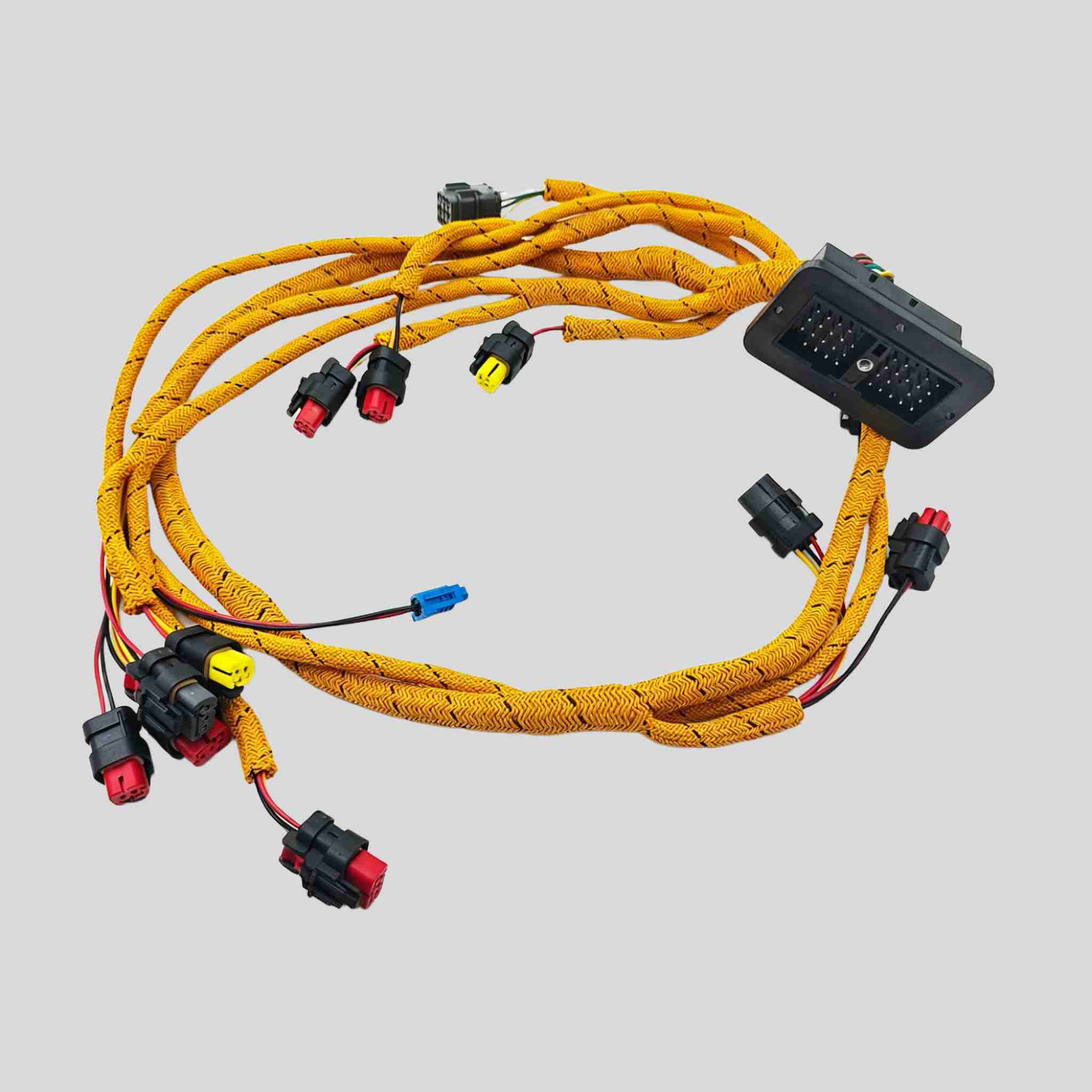 Excavators compatible with Caterpillar E311D, 312D, 313D, and 315D electronic fuel injection C4.2 engines, featuring high-temperature resistant imported wiring harnesses.