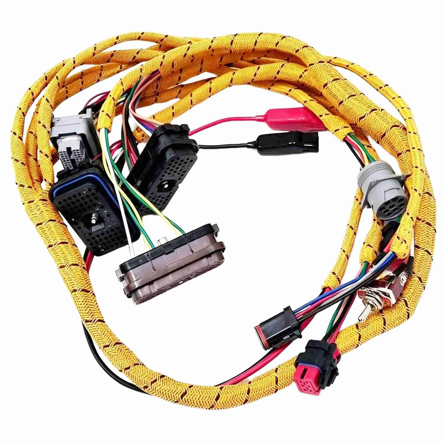 Offline ground start test harness for Caterpillar excavator engines (C6.4, C6.6, C7, C9, C15, etc.) with throttle test function.